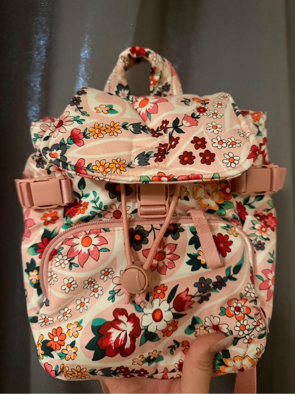Vera Bradley Floral Pink Canvas Mini Backpack